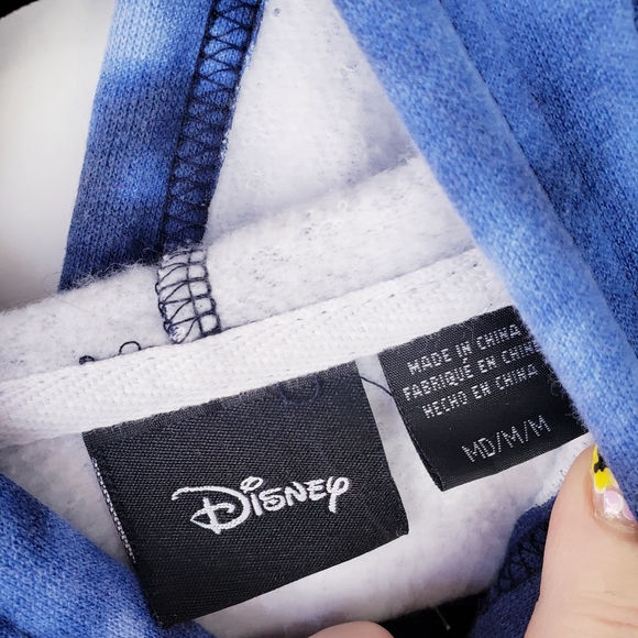 Disney Mickey Mouse Womens Hooded Sweater Pullover tie dye blue size M - Picture 2 of 5